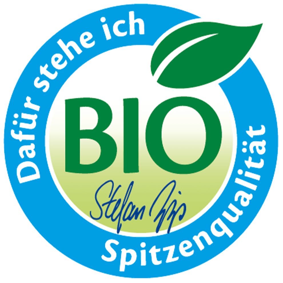 A circular logo with the word "BIO" in the center, surrounded by German text.