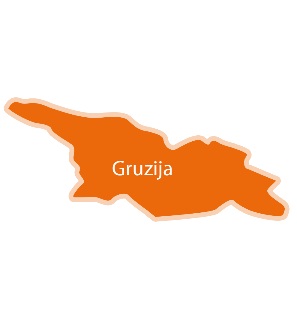 Zemljevid Gruzije, države na območju Kavkaza.